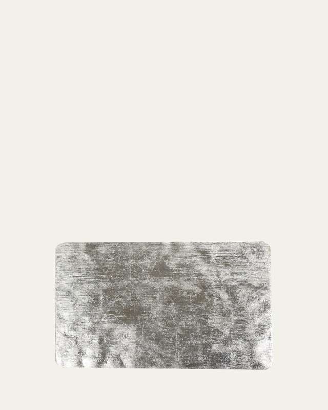 Silvertone Brushstroke Shell Rectangular Placemat